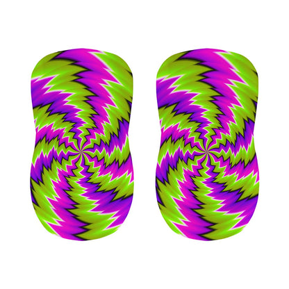 Green Vortex Moving Optical Illusion Bar Stool Covers