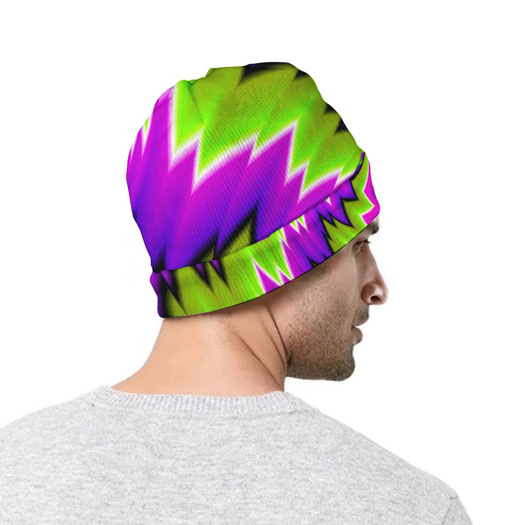 Green Vortex Moving Optical Illusion Beanie
