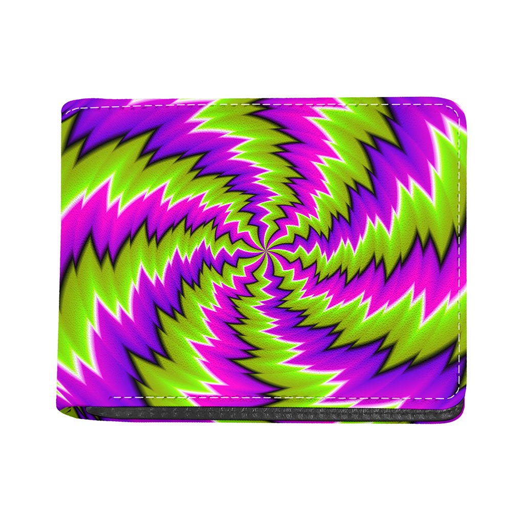Green Vortex Moving Optical Illusion Bifold Wallet
