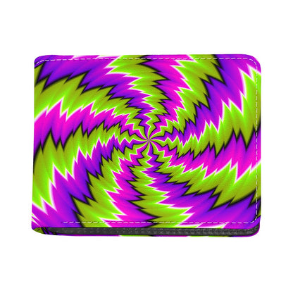 Green Vortex Moving Optical Illusion Bifold Wallet
