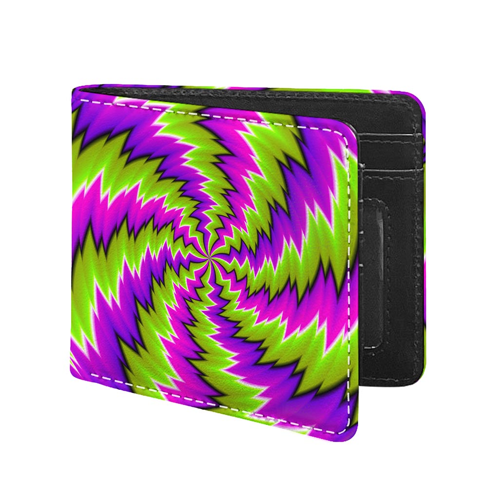 Green Vortex Moving Optical Illusion Bifold Wallet