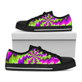 Green Vortex Moving Optical Illusion Black Low Top Sneakers