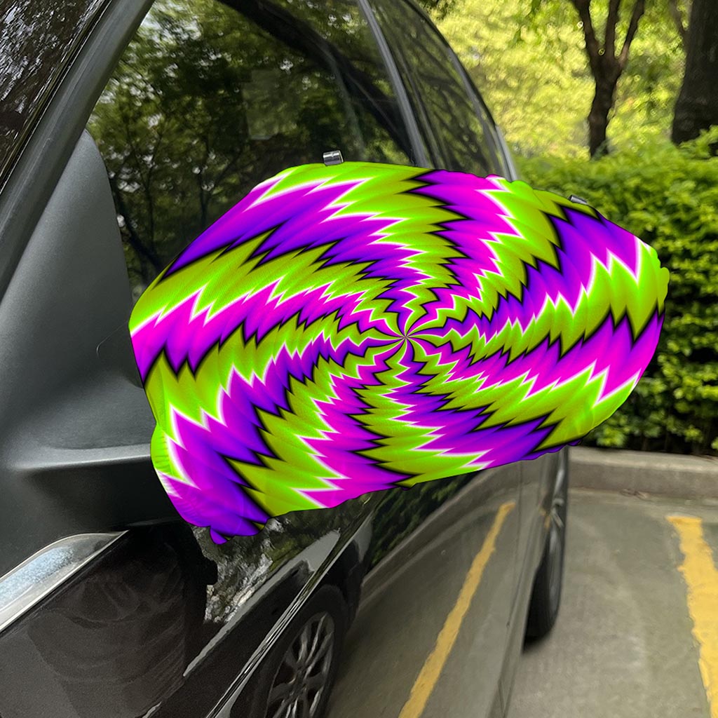 Green Vortex Moving Optical Illusion Car Side Mirror Covers