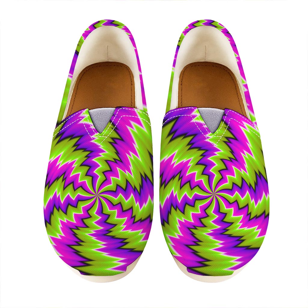 Green Vortex Moving Optical Illusion Casual Shoes