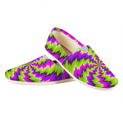 Green Vortex Moving Optical Illusion Casual Shoes