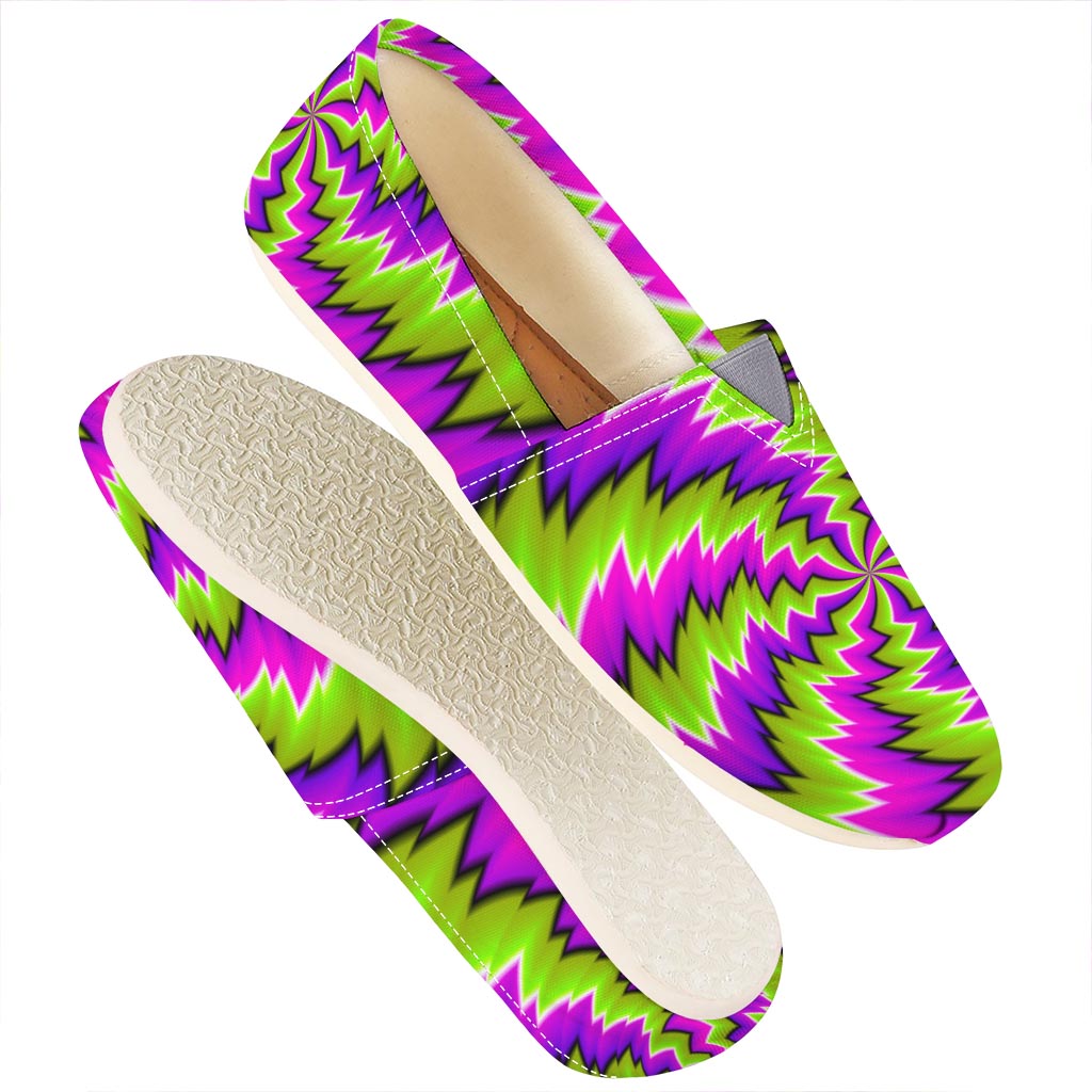 Green Vortex Moving Optical Illusion Casual Shoes