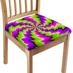 Green Vortex Moving Optical Illusion Chair Cushion Cover