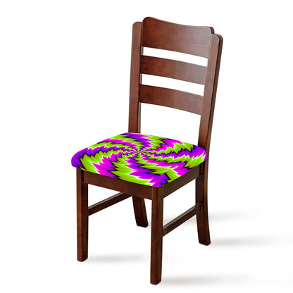Green Vortex Moving Optical Illusion Chair Cushion Cover