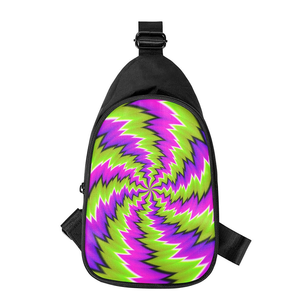 Green Vortex Moving Optical Illusion Chest Bag