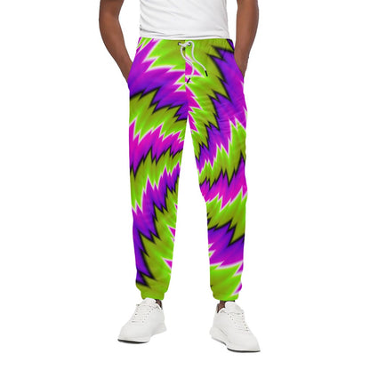 Green Vortex Moving Optical Illusion Cotton Pants