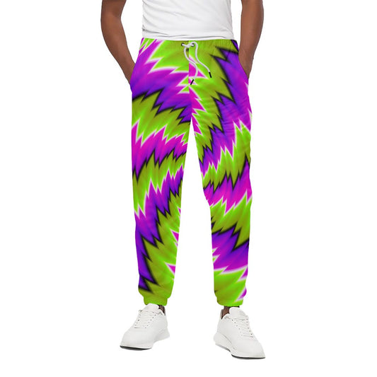 Green Vortex Moving Optical Illusion Cotton Pants