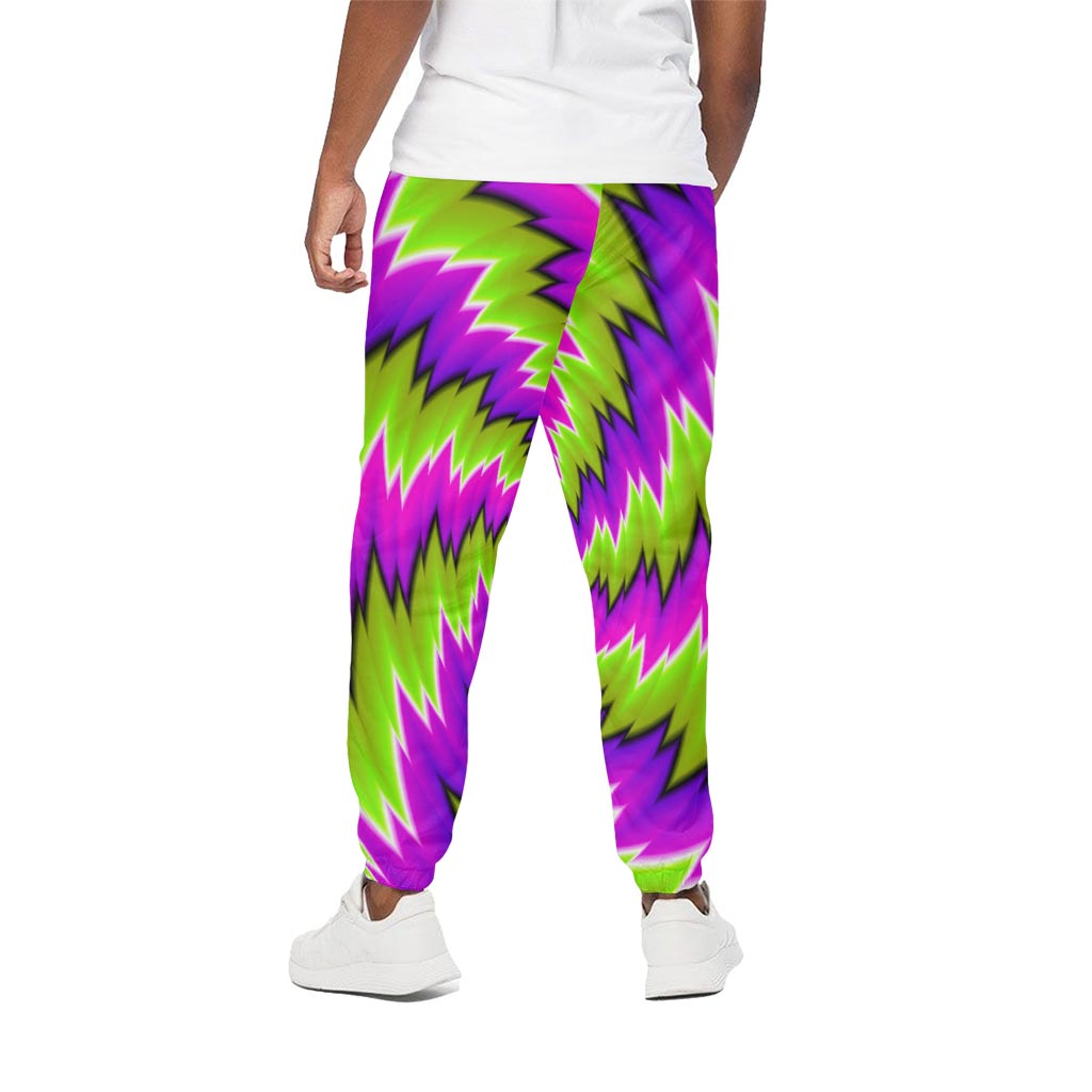 Green Vortex Moving Optical Illusion Cotton Pants