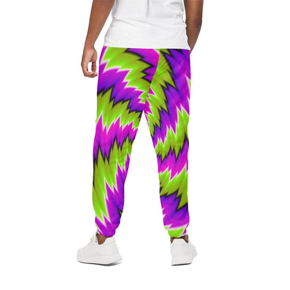 Green Vortex Moving Optical Illusion Cotton Pants