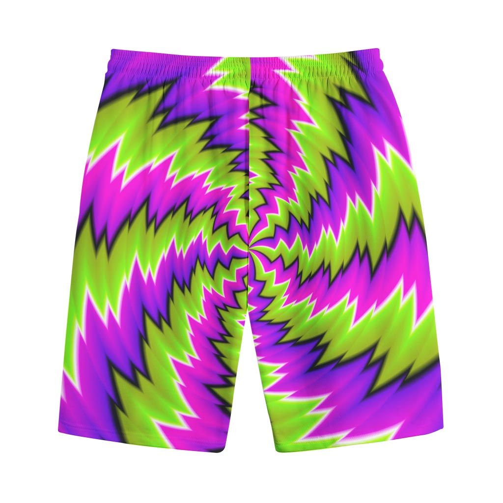 Green Vortex Moving Optical Illusion Cotton Shorts