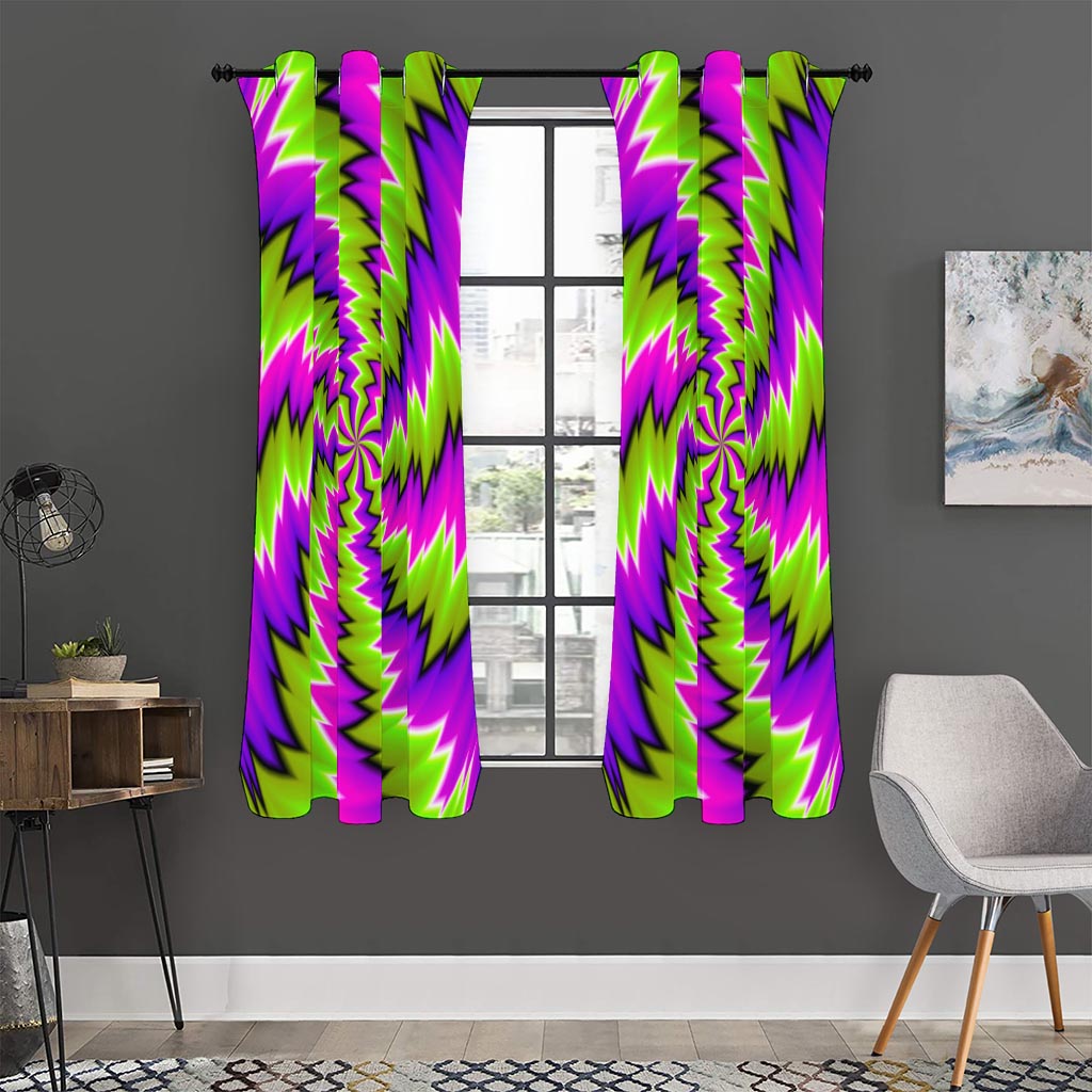 Green Vortex Moving Optical Illusion Curtain