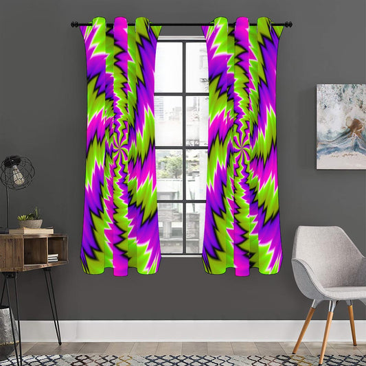 Green Vortex Moving Optical Illusion Curtain