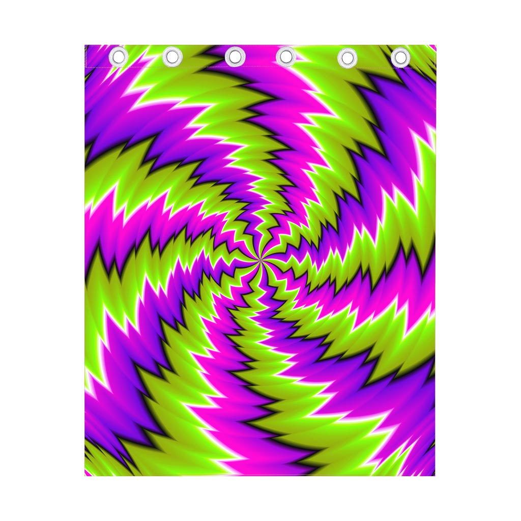 Green Vortex Moving Optical Illusion Curtain
