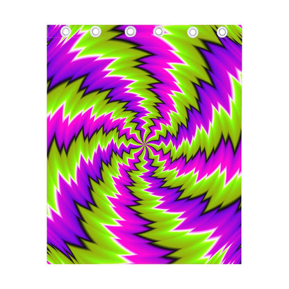 Green Vortex Moving Optical Illusion Curtain