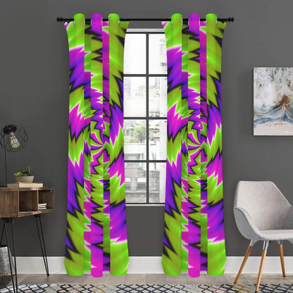 Green Vortex Moving Optical Illusion Curtain