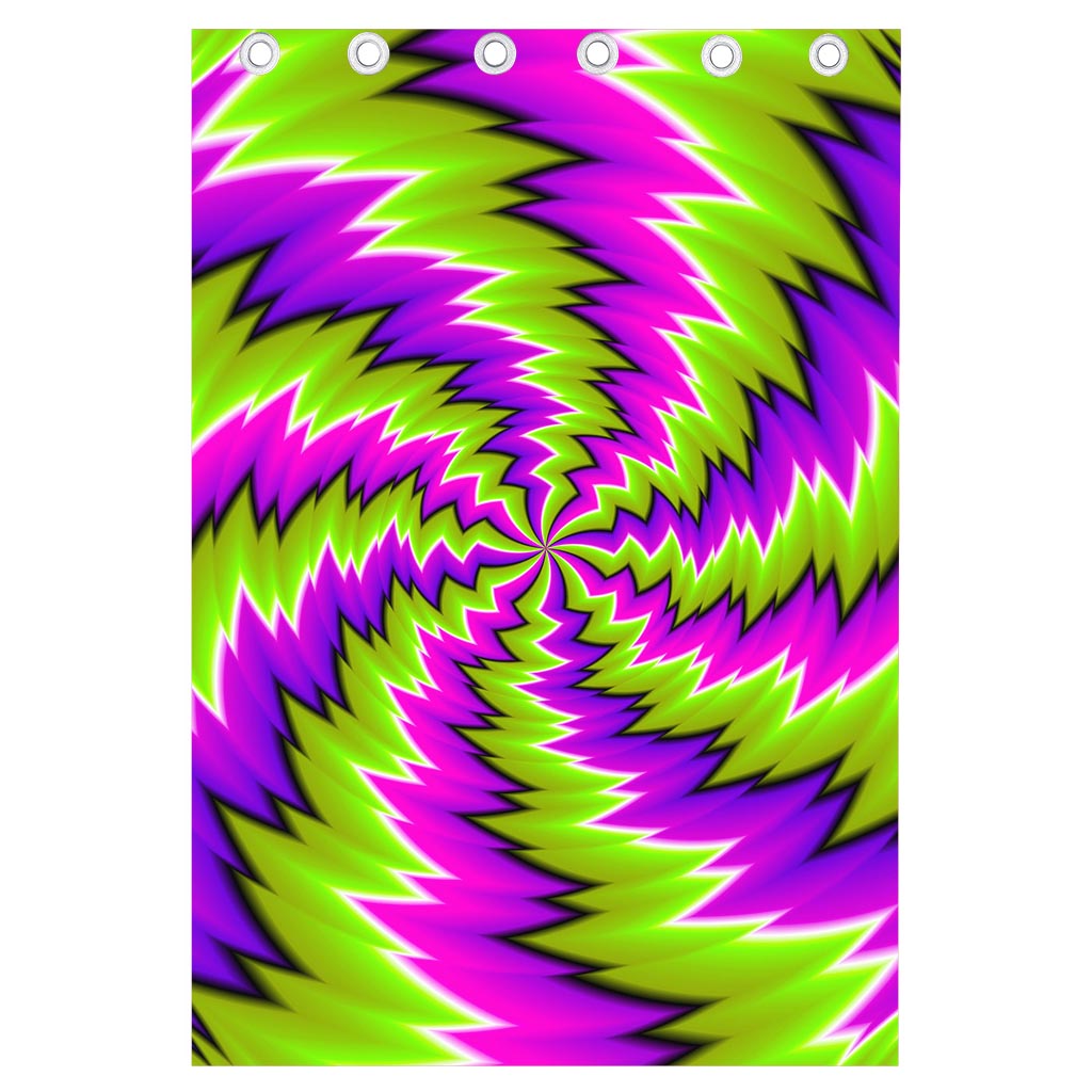 Green Vortex Moving Optical Illusion Curtain