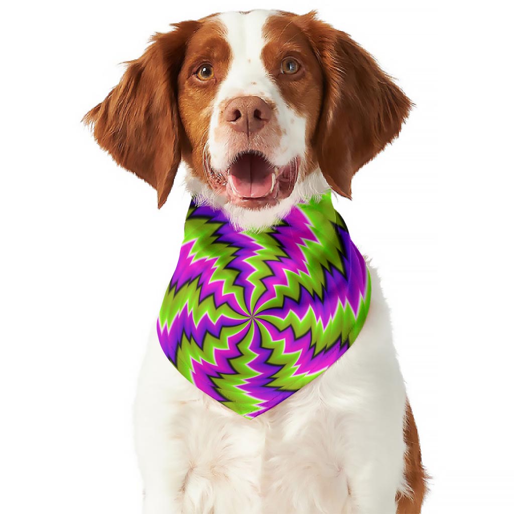 Green Vortex Moving Optical Illusion Dog Bandana