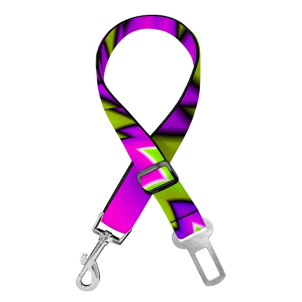 Green Vortex Moving Optical Illusion Dog Seat Belt