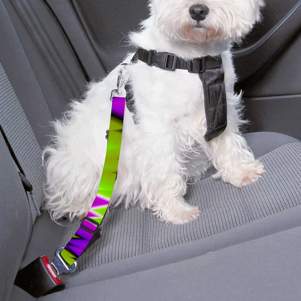 Green Vortex Moving Optical Illusion Dog Seat Belt