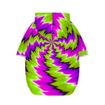 Green Vortex Moving Optical Illusion Dog Zip Up Hoodie