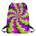 Green Vortex Moving Optical Illusion Drawstring Backpack
