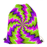 Green Vortex Moving Optical Illusion Drawstring Bag