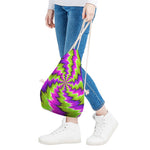 Green Vortex Moving Optical Illusion Drawstring Bag