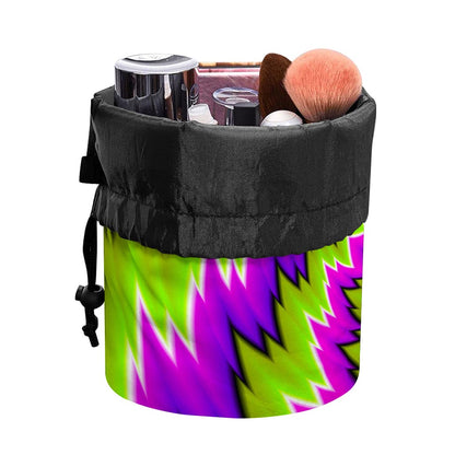 Green Vortex Moving Optical Illusion Drawstring Makeup Bag