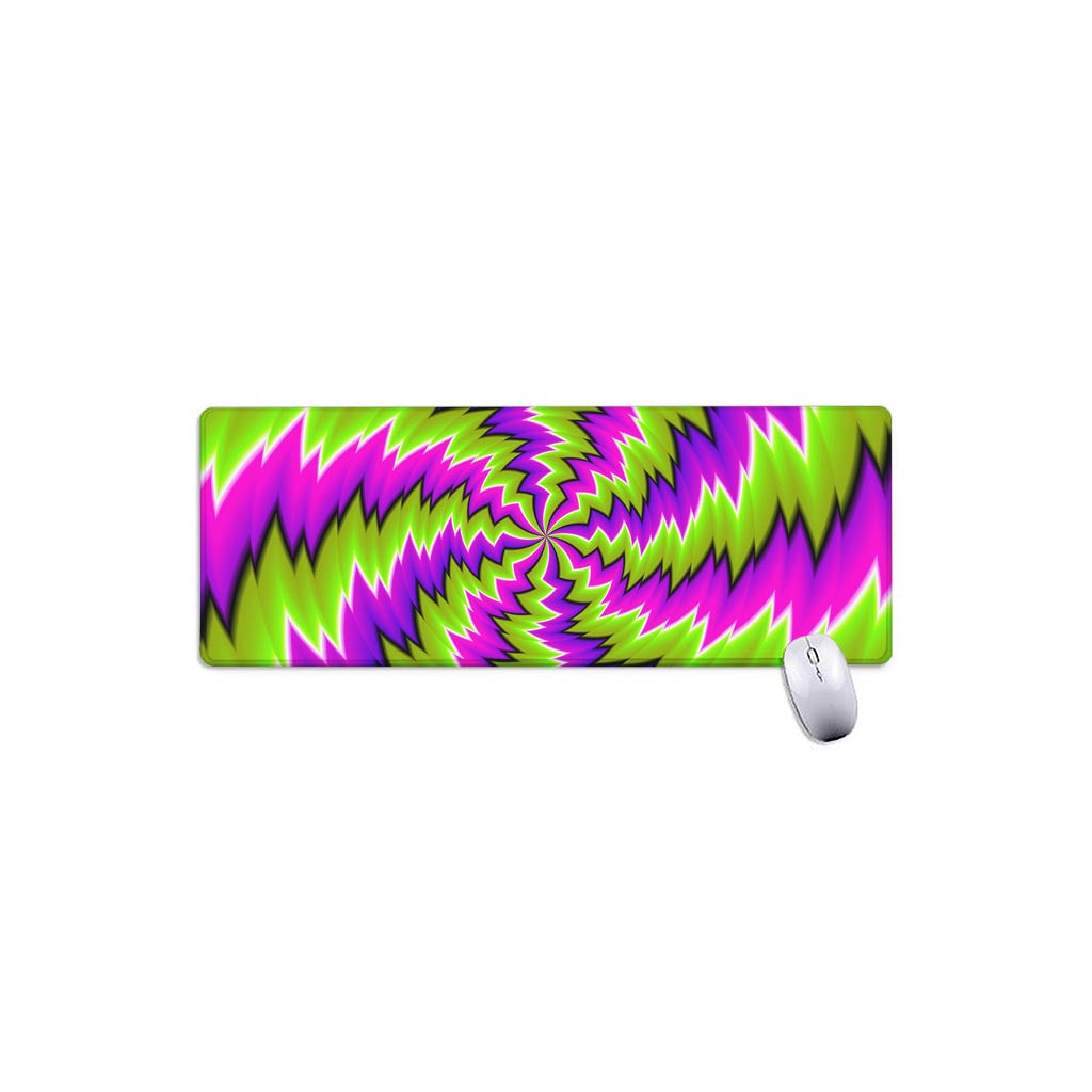 Green Vortex Moving Optical Illusion Extended Mouse Pad
