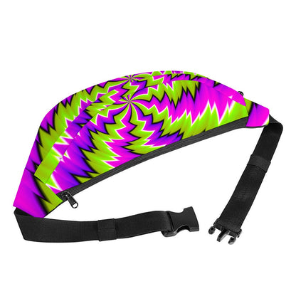 Green Vortex Moving Optical Illusion Fanny Pack