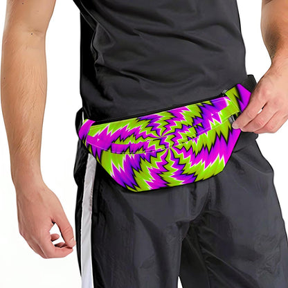 Green Vortex Moving Optical Illusion Fanny Pack