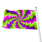 Green Vortex Moving Optical Illusion Flag