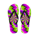 Green Vortex Moving Optical Illusion Flip Flops