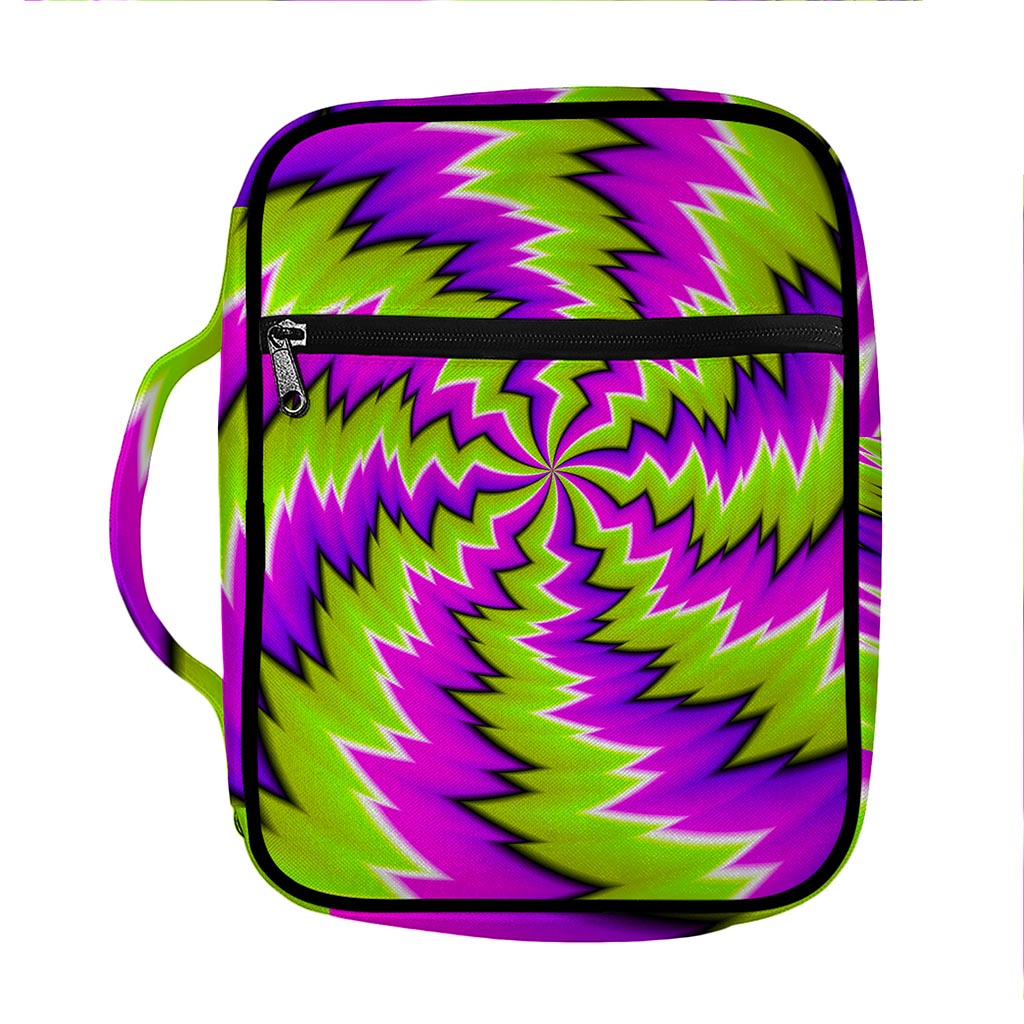 Green Vortex Moving Optical Illusion Front Pocket Bible Bag