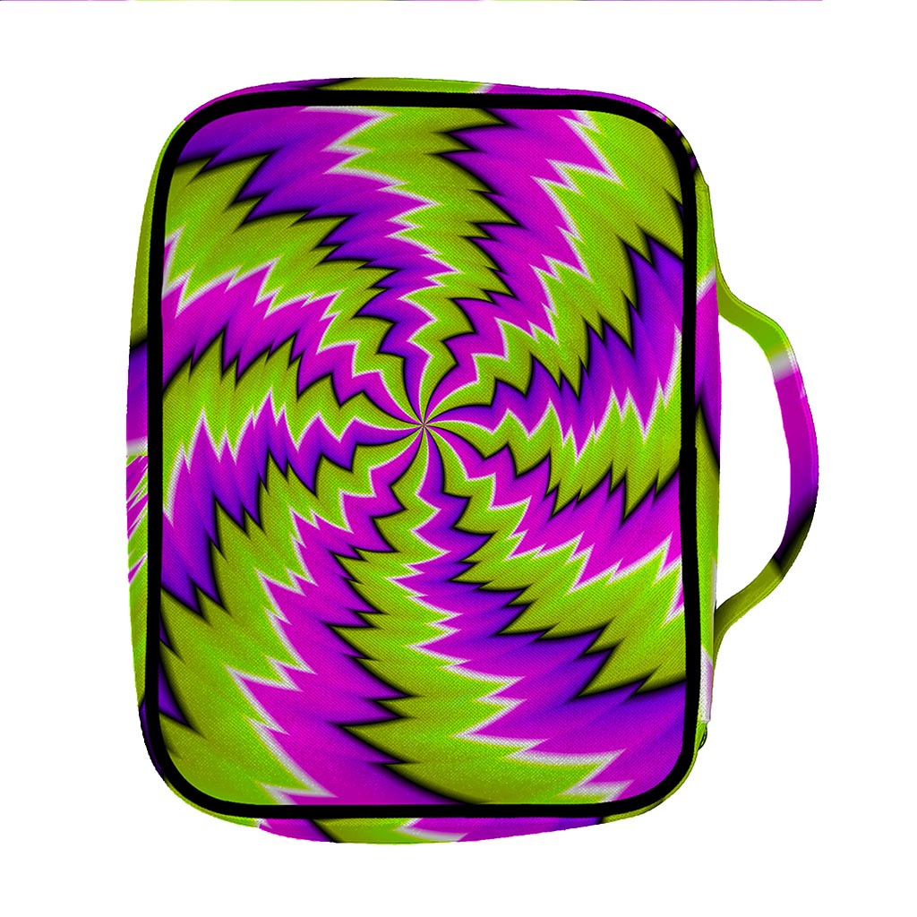 Green Vortex Moving Optical Illusion Front Pocket Bible Bag