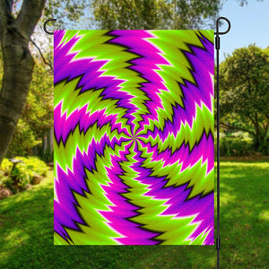 Green Vortex Moving Optical Illusion Garden Flag