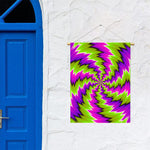 Green Vortex Moving Optical Illusion Garden Flag