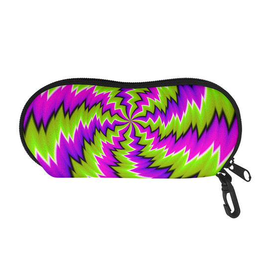 Green Vortex Moving Optical Illusion Glasses Case