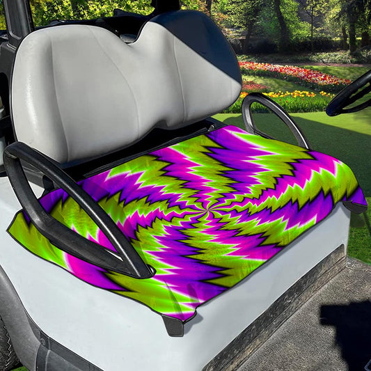 Green Vortex Moving Optical Illusion Golf Cart Seat Cover