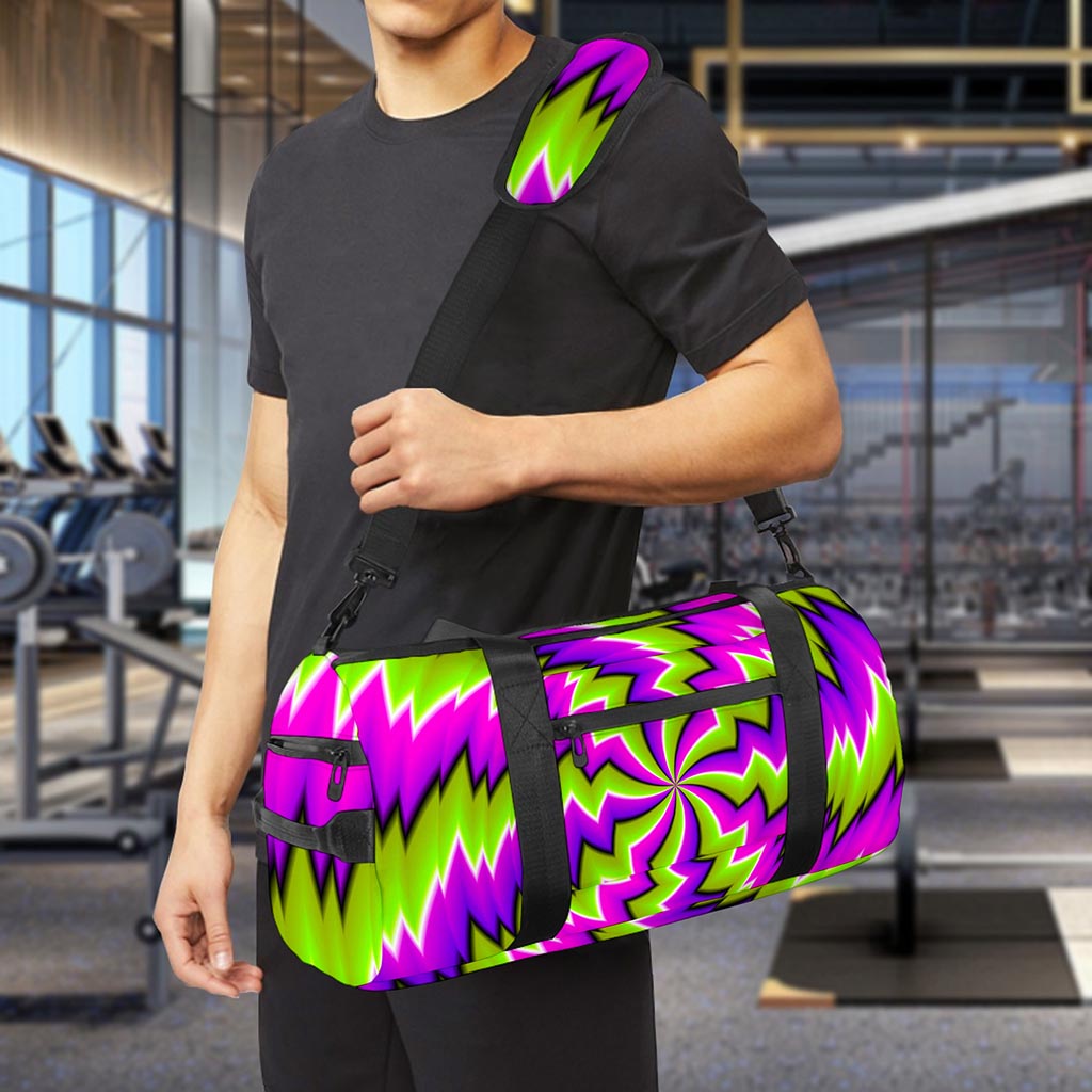 Green Vortex Moving Optical Illusion Gym Bag
