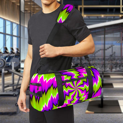 Green Vortex Moving Optical Illusion Gym Bag