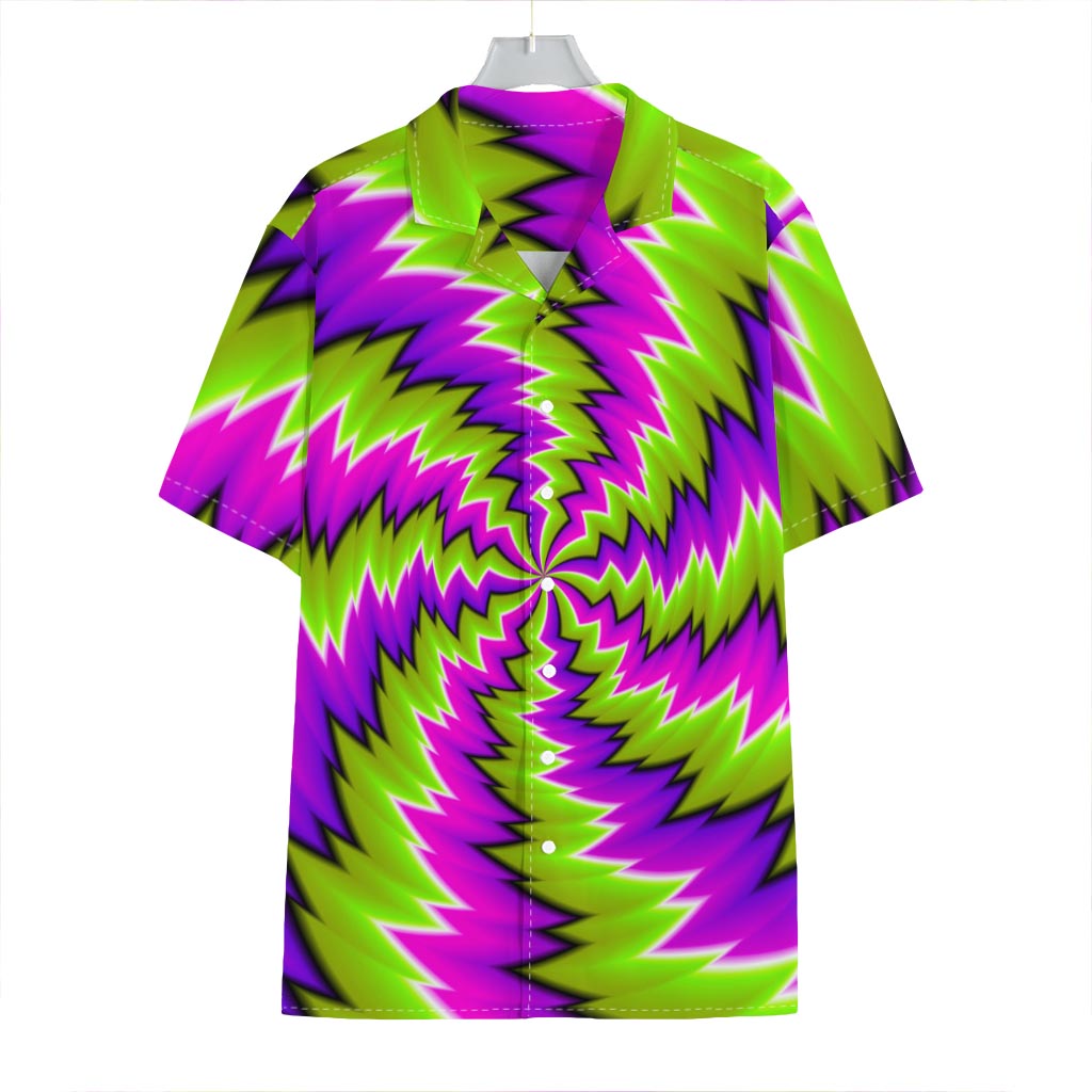 Green Vortex Moving Optical Illusion Hawaiian Shirt