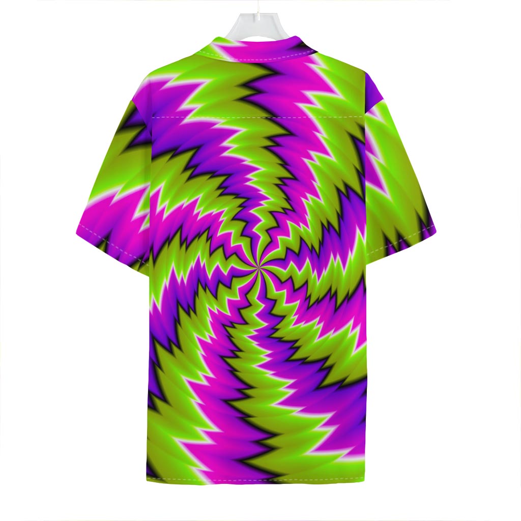 Green Vortex Moving Optical Illusion Hawaiian Shirt