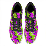 Green Vortex Moving Optical Illusion High Top Leather Sneakers