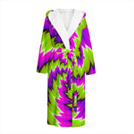 Green Vortex Moving Optical Illusion Hooded Bathrobe