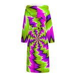 Green Vortex Moving Optical Illusion Hooded Bathrobe